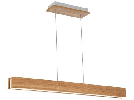 Modern Forms Drift 1-Light Walnut Brown Glass LED Linear Island Pendant