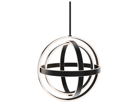 Modern Forms Kinetic 1-Light Black Globe Pendant