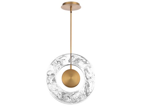 Modern Forms Cymbal 1-Light Aged Brass LED Round Pendant