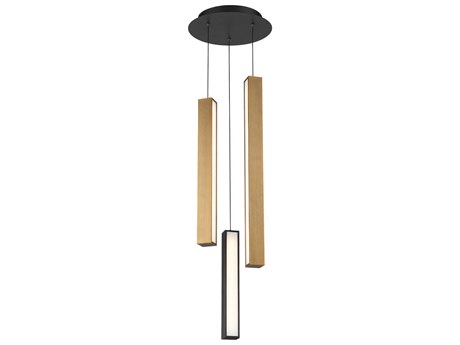 Modern Forms Chaos 3-Light Black Aged Brass LED Geometric Mini Pendant