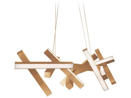 Modern Forms Chaos 11-Light Aged Brass LED Linear Island Pendant