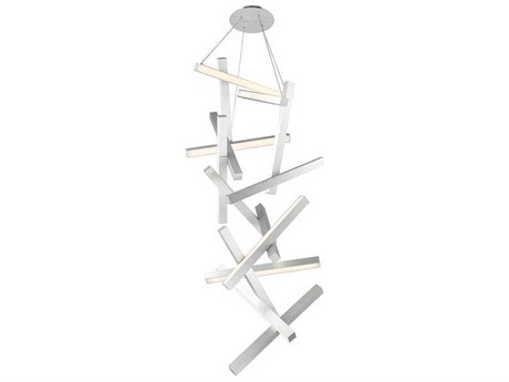 Modern Forms Chaos 15-Light Brushed Aluminum Silver LED Pendant