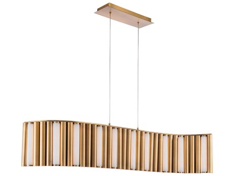 Modern Forms Aretha 1-Light Aged Brass LED Linear Island Pendant