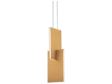 Modern Forms Amari 1-Light Aged Brass LED Geometric Mini Pendant