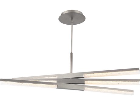 Modern Forms Minx 3-Light Antique Nickel Crystal LED Geometric Linear Pendant