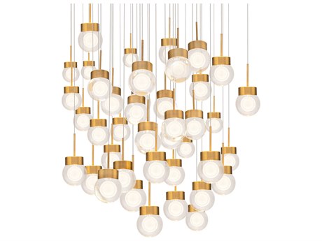 Modern Forms Double Bubble 41-Light Aged Brass Globe Pendant