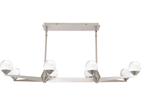 Modern Forms Double Bubble 8-Light Satin Nickel Glass LED Globe Linear Island Pendant