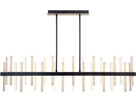 Modern Forms Harmonix 1-Light Black Aged Brass LED Linear Island Pendant