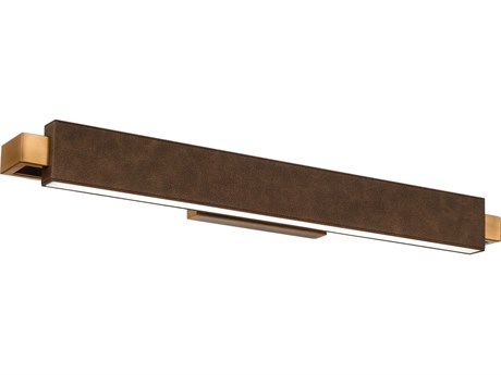 Modern Forms Kinsman 2-Light Bomber Brown Aged Brass Glass LED Vanity Light