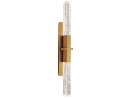 Modern Forms Cinema 2-Light Aged Brass Crystal LED Wall Sconce