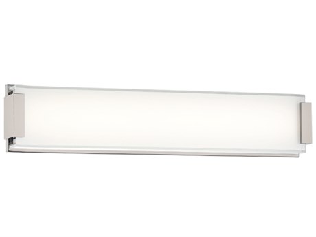 Modern Forms Polar 1-Light Brushed Nickel Glass LED Vanity Light