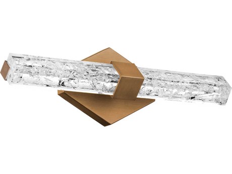 Modern Forms Regal 1-Light Aged Brass Crystal LED Vanity Light