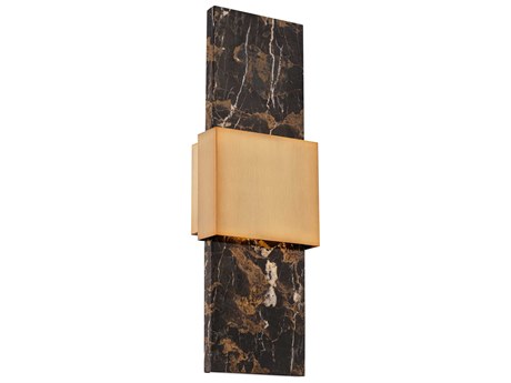 Modern Forms Mercer 1-Light Black Aged Brass Glass LED Wall Sconce