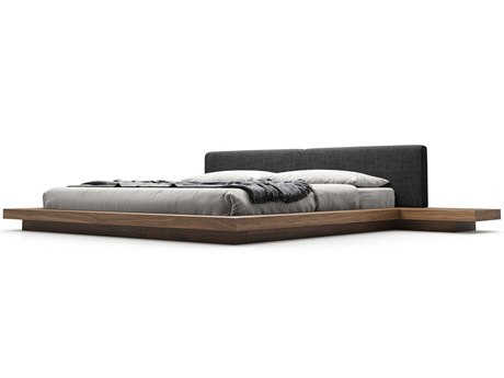 Modloft Worth Ecru Fabric King Platform Bed Molhb39akwenecr