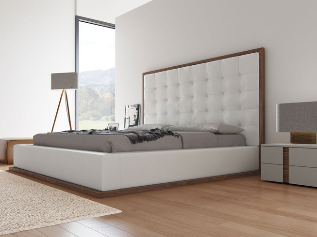 Modloft Ludlow White Eco Leather and Wenge California King Platform Bed ...