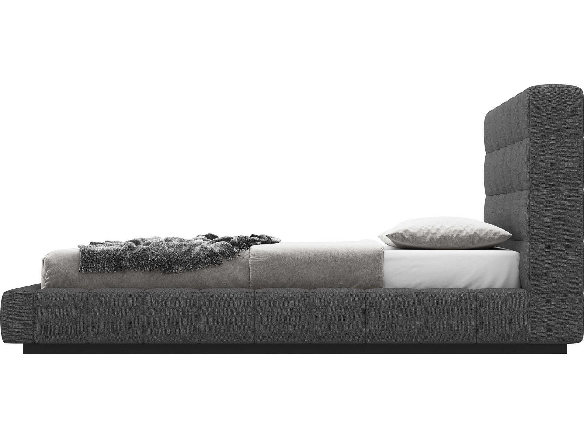 Modloft Thompson Carbon Gray Fabric Twin Platform Bed MOLMD321TLNK57