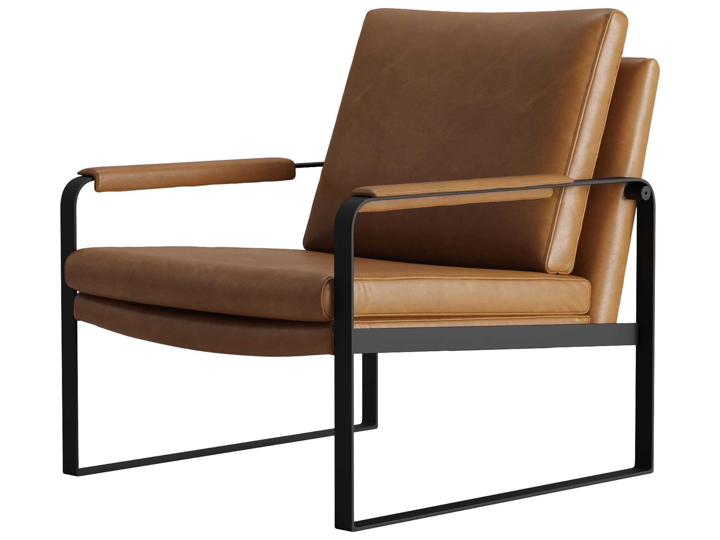 Modloft Charles Cognac Vintage Leather Accent Chair