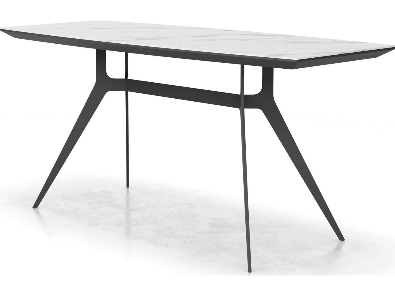 Modloft Freeman White Granite Quartz Computer Desk MOLMQT770562WHT