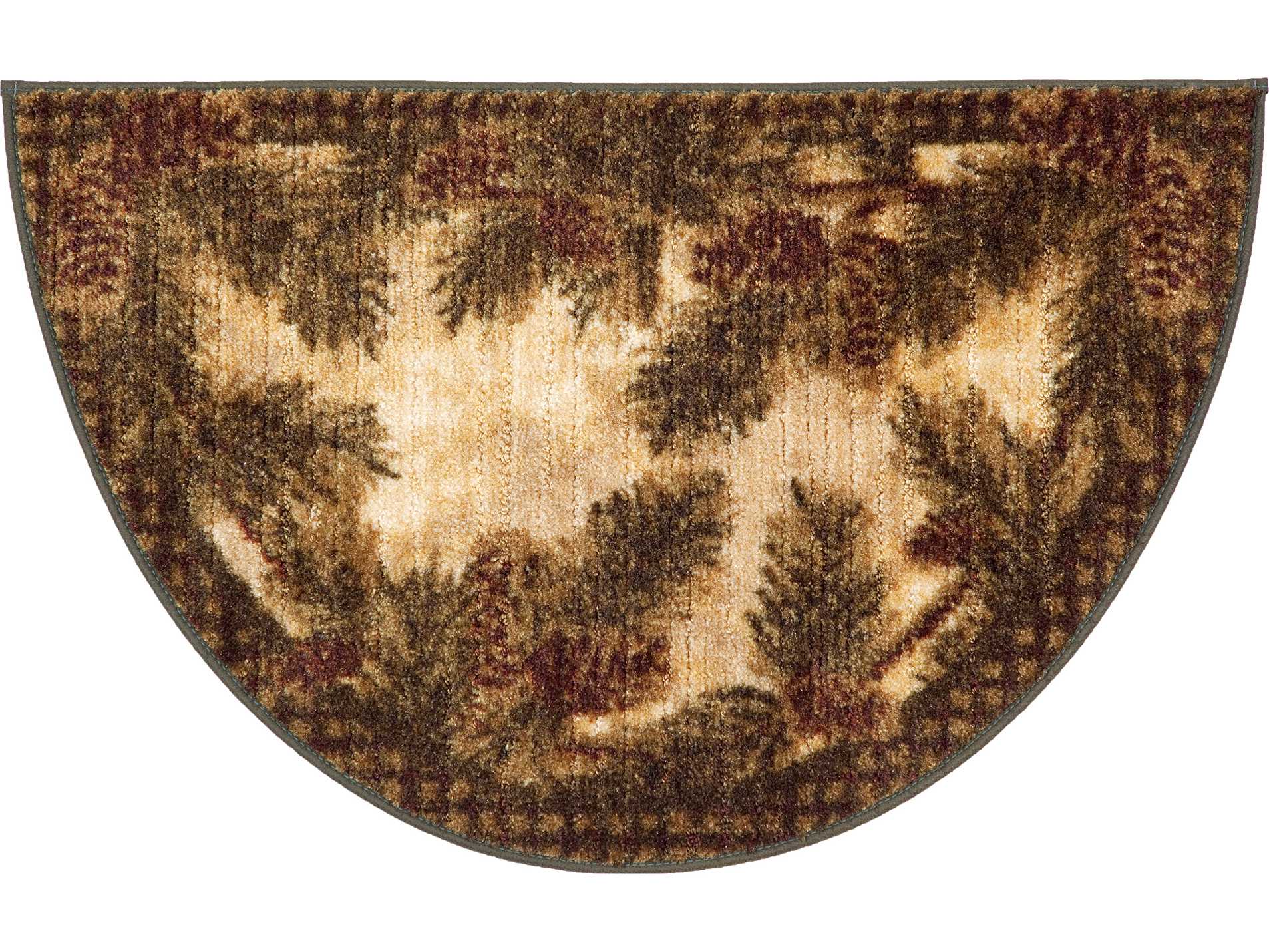 Mayberry Cozy Cabin Pine Cone Half Moon Multi Area Rug MRCC5264