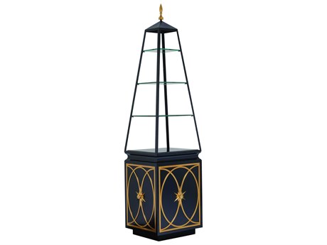Maitland Smith Black / Soft Brass Cleopatra's Needle Etagere