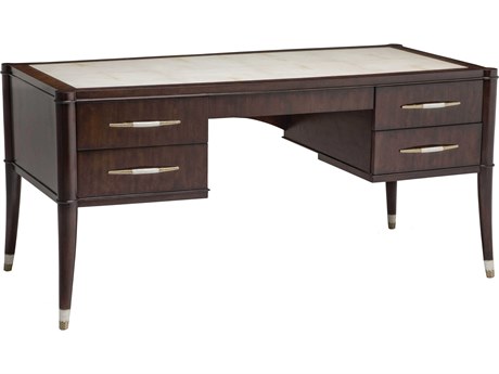Maitland Smith Ebony Brown Parchment Secretary Desk