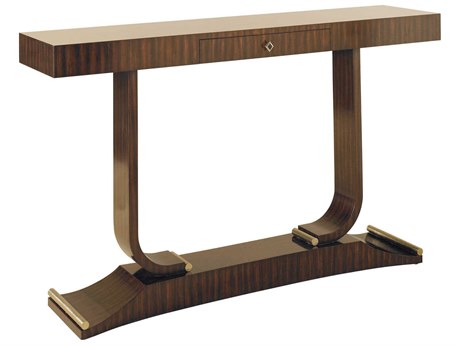 Maitland Smith Decoratif Rectangular Wood French Polish Ebony Console Table