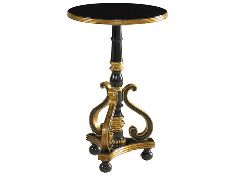 Maitland Smith Ivan Round Wood Ebony End Table