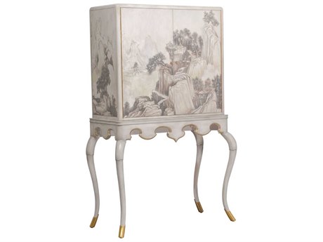 Maitland Smith Beige Bar Cabinet