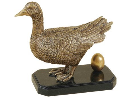 Maitland Smith Antique Bronze Golden Goose Sculpture