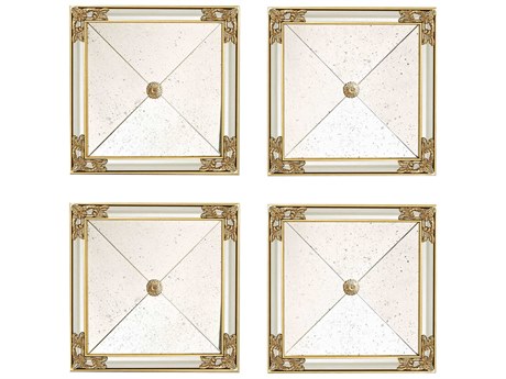 Maitland Smith Gold Leaf Novella Square Wall Mirrors Set of 4