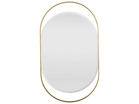 Maitland Smith Soft Brass Track Oval Wall Mirror