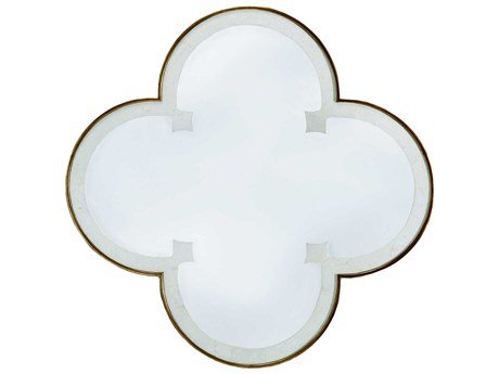 Maitland Smith White / Antique Gold Quatrefoil Wall Mirror