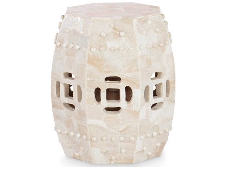 Maitland Smith Qing Octagon Stone White End Table