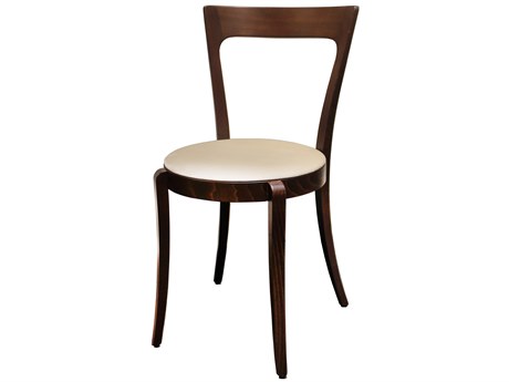 Maitland Smith Walnut Wood Brown Upholstered Side Dining Chair
