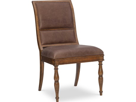 Maitland Smith Donovan Brown Leather Armless Dining Chair