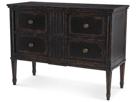 Maitland Smith Black Mahogany Wood Accent Chest