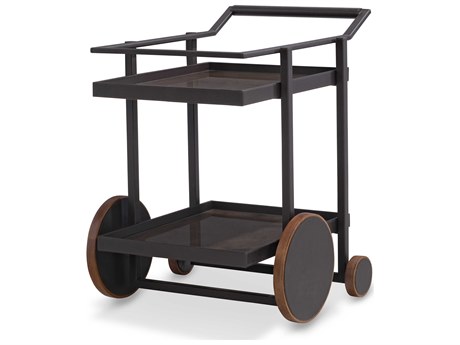 Maitland Smith Wood Black Bar Cart
