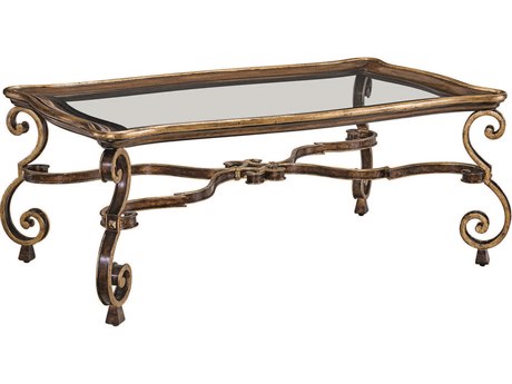 Maitland Smith Aria Rectangular Glass Aria Bronze Cocktail Table