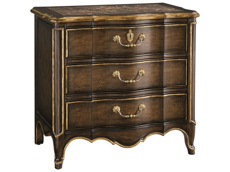 Maitland Smith Aria 3-Drawers Brown Ash Wood Nightstand