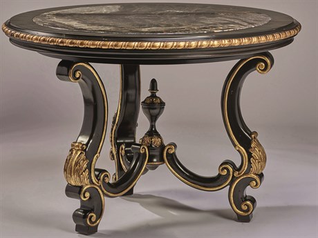 Maitland Smith Grand Traditions Round Marble Bombay Center Table