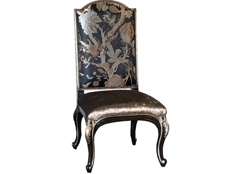 Maitland Smith Piazza San Marco Brown Upholstered Side Dining Chair