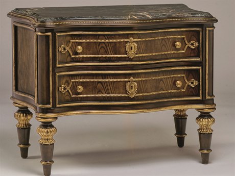Maitland Smith Grand Traditions 2-Drawers Brown Ash Wood Nightstand