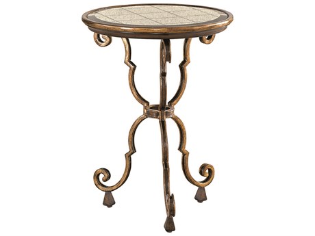 Maitland Smith Round Wood Aria End Table