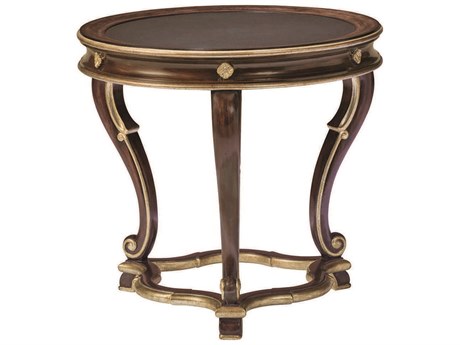 Maitland Smith Majorca Round Marble Briar Venetian Gold End Table