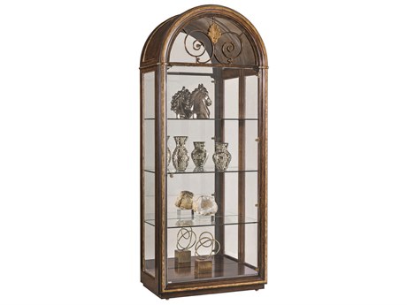 Maitland Smith Aria Mahogany Wood Aria Display Cabinet