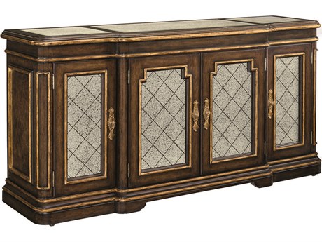 Maitland Smith Aria 78" Ash Wood Aria Aged Gold Credenza Sideboard