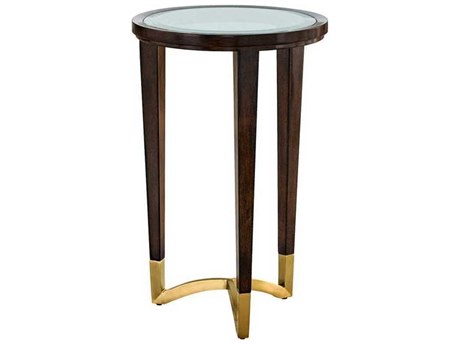Maitland Smith Round Glass Lyric End Table