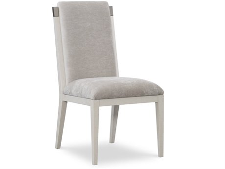 Maitland Smith Ensemble Mahogany Wood Gray Upholstered Side Dining Chair