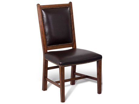 Maitland Smith Studio Leather Black Upholstered Side Dining Chair