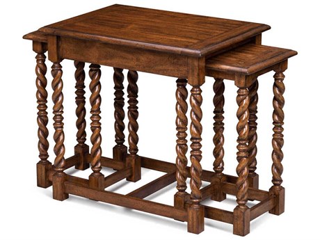 Maitland Smith Serpentine Rectangular Wood End Table